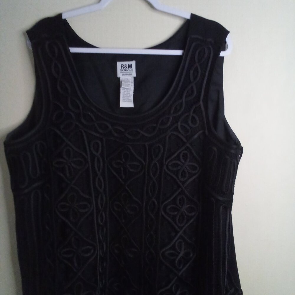 R & M Richards Blouse Women 22W 22 Sleeveless Lace Lined Feminine Goth Black - Picture 3 of 15